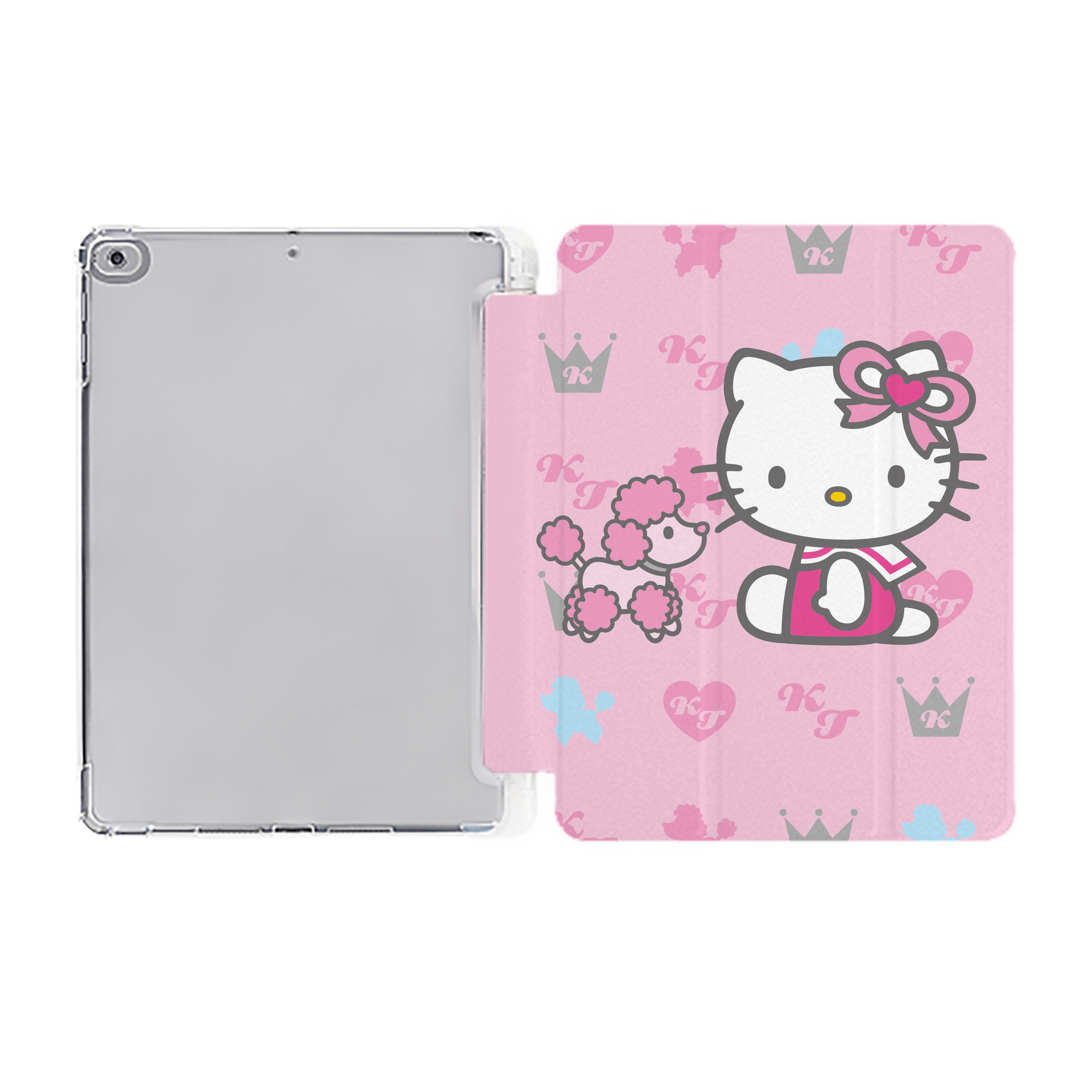 （画像用） Hello Kitty ハローキティ IPad ケース ペン収納付き 三つ折りスタンド PUレザー×シリコン 対応機種9.5/10.5/10.9インチ